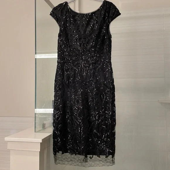 ANTONIO MELANI | Dresses | Antonio Melani Midi Sequin Dress Black Size 6 |  Poshmark